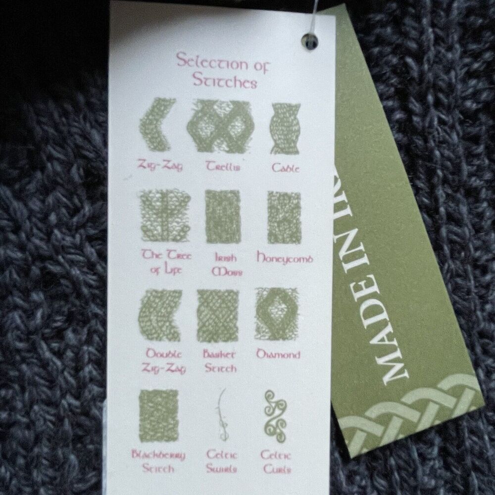 NWT Carraig Donn Sweater Womens XL Gray Aran Woollen Mills Merino Wool Ireland - Picture 5 of 9
